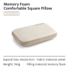 Gối cắm trại Naturehike Memory Foam màu be kèm bảng thông số kích thước 50x32x11cm, nặng 790g