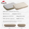 Hai màu gối cắm trại Naturehike xám và be kèm bảng thông số đầy đủ chất liệu, trọng lượng