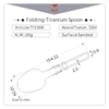 Bảng thông số kỹ thuật Keith Muỗng Titanium Folding Spoon kèm sơ đồ kích thước