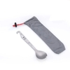 Muỗng Cắm Trại Keith Titanium Spork with Bottle Opener cùng túi vải đựng màu xám