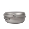 Nồi Keith 3-Piece Titanium Pot and Pan Cook Set nắp đậy kín, quai gập vào thân