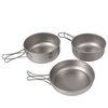 Nồi Keith 3-Piece Titanium Pot and Pan Cook Set 3 nồi nhìn góc nghiêng, quai gập