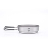 Chảo nồi thấp titanium có quai gập, nhìn ngang