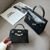 Túi Xách Hermes Kelly Da Bò Trơn Size 19cm