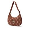 Túi Đeo Vai MLB Hobo Logo Chữ B Size 30cm Màu Nâu