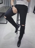 Jeans Đen Rách Gối - JDF201014