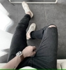 Jeans Xám Đen Rách - LAB221016