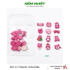 Set 12 Charm Gấu Dâu Đính Móng
