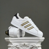 SZ42 adidas originals Superstar 'White Gold Black' FY1335 046455