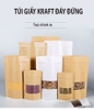 Túi zip giấy kraft nhiều size - màu vàng