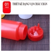 Chai bóp nước sốt thực phẩm, chai gia vị cà chua sốt, loại 3 vòi phun - HVL TEA