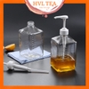 Bình bơm đường/siro thủy tinh có pump 1100ml cao cấp, loại tốt - HVL TEA