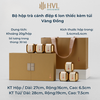 Bộ hộp trà cánh điệp 6 lon thiếc kèm túi
