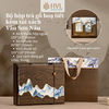 Bộ Hộp Trà Gỗ Vân Sơn Cao Cấp - Quà Tặng Sang Trọng HVL