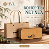 Bộ hộp trà gỗ Nét Xưa kèm túi