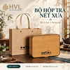 Bộ hộp trà gỗ Nét Xưa kèm túi