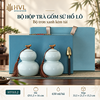 Bộ hộp trà gốm sứ Hồ Lô kèm túi và vali