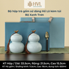 Bộ họp trà gốm sứ dáng Hồ Lô kèm túi
