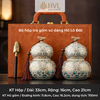 Bộ họp trà gốm sứ dáng Hồ Lô kèm túi