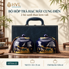 Bộ Hộp Trà Vali Kèm 3 Hũ Gốm Sứ