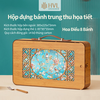 Hộp 2 bánh Trung Thu hoạ tiết - Tứ Đại Hoa Xanh Lá