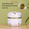 Hộp thiếc đựng trà, quà bánh kẹo, hình cầu, phong cách nhật bản họa tiết đa sắc - HVL TEA