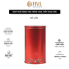 Hộp trà thiếc hình trụ tròn hoạ tiết hoa văn mẫu mới - HVL TEA
