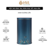 Hộp trà thiếc hình trụ tròn hoạ tiết hoa văn mẫu mới - HVL TEA