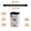 Hộp Thiếc Đựng Trà Hình Chữ Nhật Họa Tiết Hoa - HVL TEA Cao Cấp