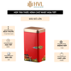 Hộp Thiếc Đựng Trà Hình Chữ Nhật Họa Tiết Hoa - HVL TEA Cao Cấp