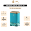 Hộp Thiếc Đựng Trà Hình Chữ Nhật Họa Tiết Hoa - HVL TEA Cao Cấp