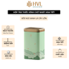 Hộp Thiếc Đựng Trà Hình Chữ Nhật Họa Tiết Hoa - HVL TEA Cao Cấp