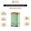Hộp Thiếc Đựng Trà Hình Chữ Nhật Họa Tiết Hoa - HVL TEA Cao Cấp