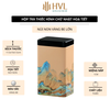 Hộp Thiếc Đựng Trà Hình Chữ Nhật Họa Tiết Hoa - HVL TEA Cao Cấp