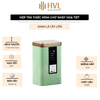 Hộp Thiếc Đựng Trà Hình Chữ Nhật Họa Tiết Hoa - HVL TEA Cao Cấp