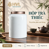 Hộp trà thiếc trụ tròn sơn bóng Thủy Mặc