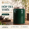 Hộp trà thiếc trụ tròn sơn bóng Thủy Mặc