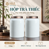 Hộp trà thiếc trụ tròn sơn bóng Thủy Mặc