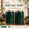 Hộp trà thiếc trụ tròn sơn bóng Thủy Mặc