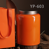 Hộp Trà Thiếc Trụ Tròn Sơn Bóng Thủy Mặc - Cao Cấp & Kín Khí
