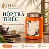 Hộp trà thiếc trụ tròn sơn bóng Thủy Mặc