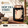 Hộp trà thiếc trụ tròn sơn bóng Thủy Mặc