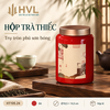 Hộp trà thiếc trụ tròn sơn bóng Thủy Mặc