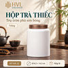 Hộp trà thiếc trụ tròn sơn bóng Thủy Mặc