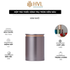 Hộp Trà Thiếc Trụ Tròn Viền Nâu HT84 - Kín Khí & Chống Ẩm | BAOBIHVL