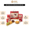 Hộp 2 bánh Trung Thu hoạ tiết - Tứ Đại Hoa Xanh Lá