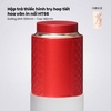 Hộp Trà Thiếc Hình Trụ HT66 - Họa Tiết Hoa Văn In Nổi Sang Trọng