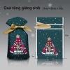 Túi đựng bánh/kẹo, túi đựng quà chủ đề Noel kích thước 15 * 23, dây nơ buộc - VUA BAO BÌ