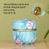 Hộp thiếc đựng trà, quà bánh kẹo, hình cầu, phong cách nhật bản họa tiết đa sắc - HVL TEA