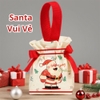 Túi vải đựng quà Giáng Sinh có quai xách, túi quà noel dễ thương ngộ nghĩnh